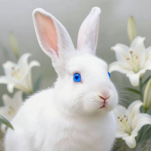 Ethereal White Harengon Portrait