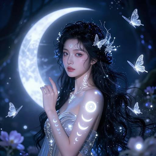 Mythical Moon Goddess Fantasy Portrait