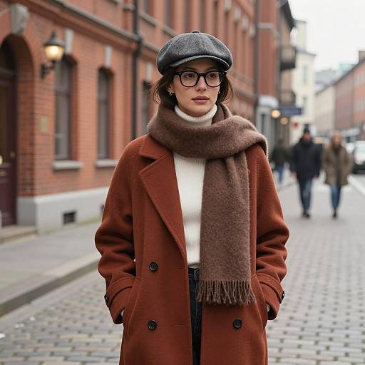 Young Woman in Winter Fashion on Urban Street