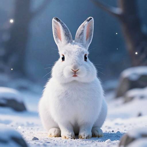 Hyper Realistic Magical Arctic Hare