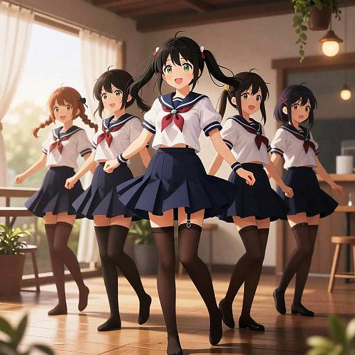 Admiral KanColle Schoolgirls on Terrace