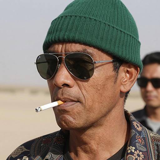 Close-Up Portrait in Desert Landscape