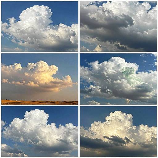 Vivid Collage of Diverse Cloud Formations