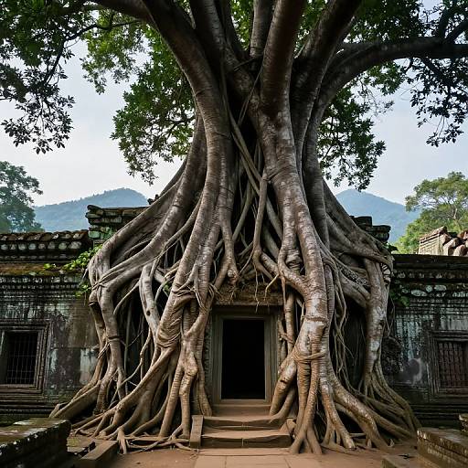 Ancient Tree Root Archway and Cave
