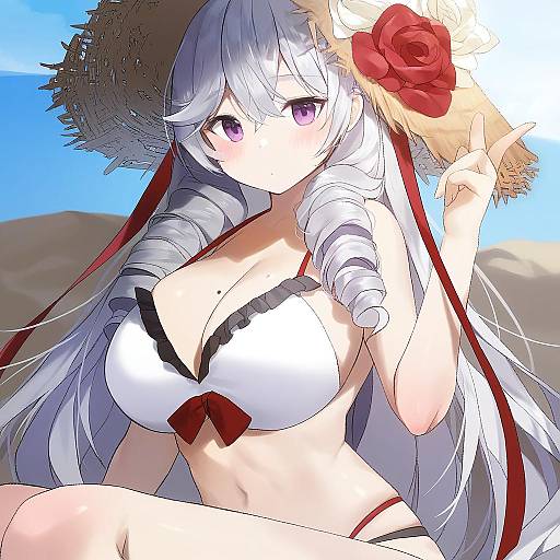 Illustration of Algerie (azur lane), azur lane in the style of Sukja