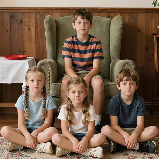 Children's Portrait in Cozy Room