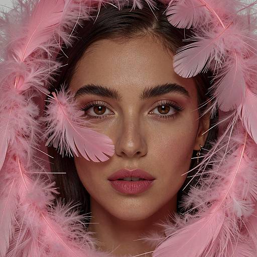 Elegant Portrait of a Woman with Feathers