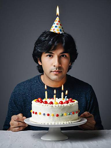 Adult Male in Birthday Cake Costume