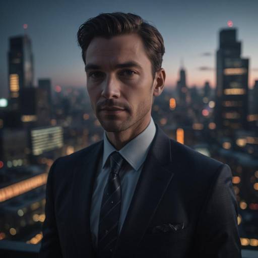 Dapper Man in Cityscape Dusk