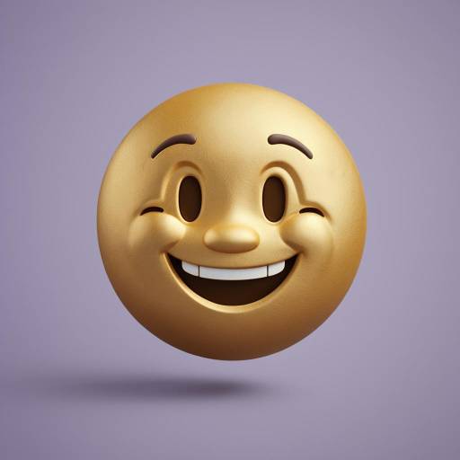 Golden Smiling Emoji 3D Render