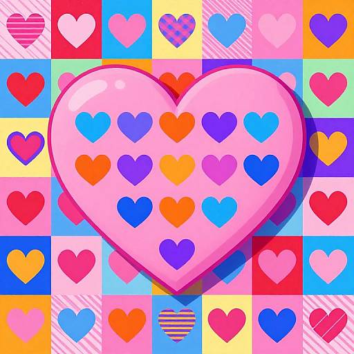 Colorful Heart Patchwork Background