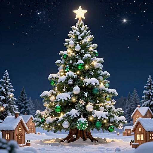 Whimsical Snowy Christmas Tree Village