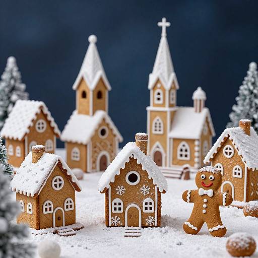 Whimsical Gingerbread Village Dreamscape