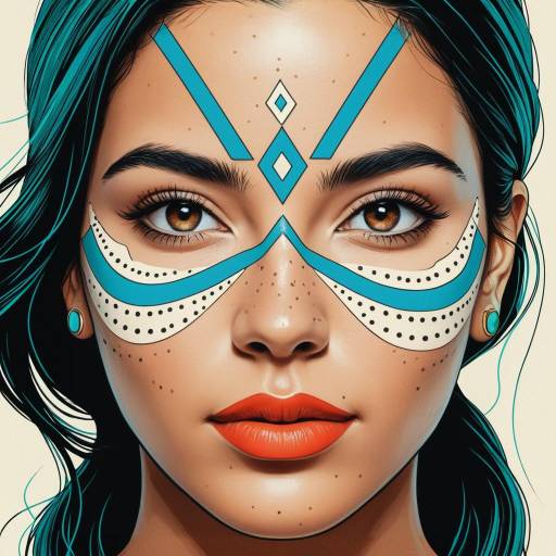 Stylized Latina Woman with Amber Eyes Stylized Latina Woman with Amber Eyes