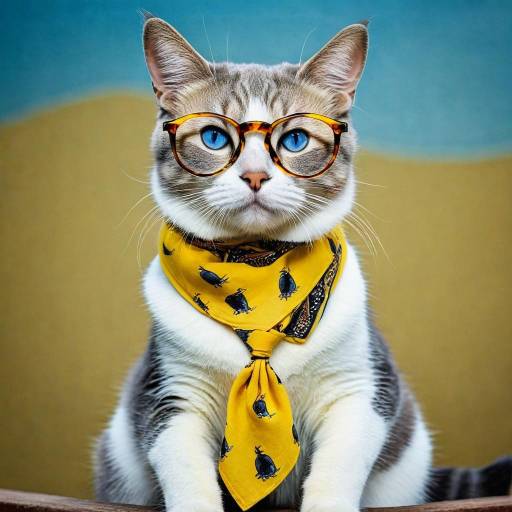 Stylish Cat with Colorful Eyewear