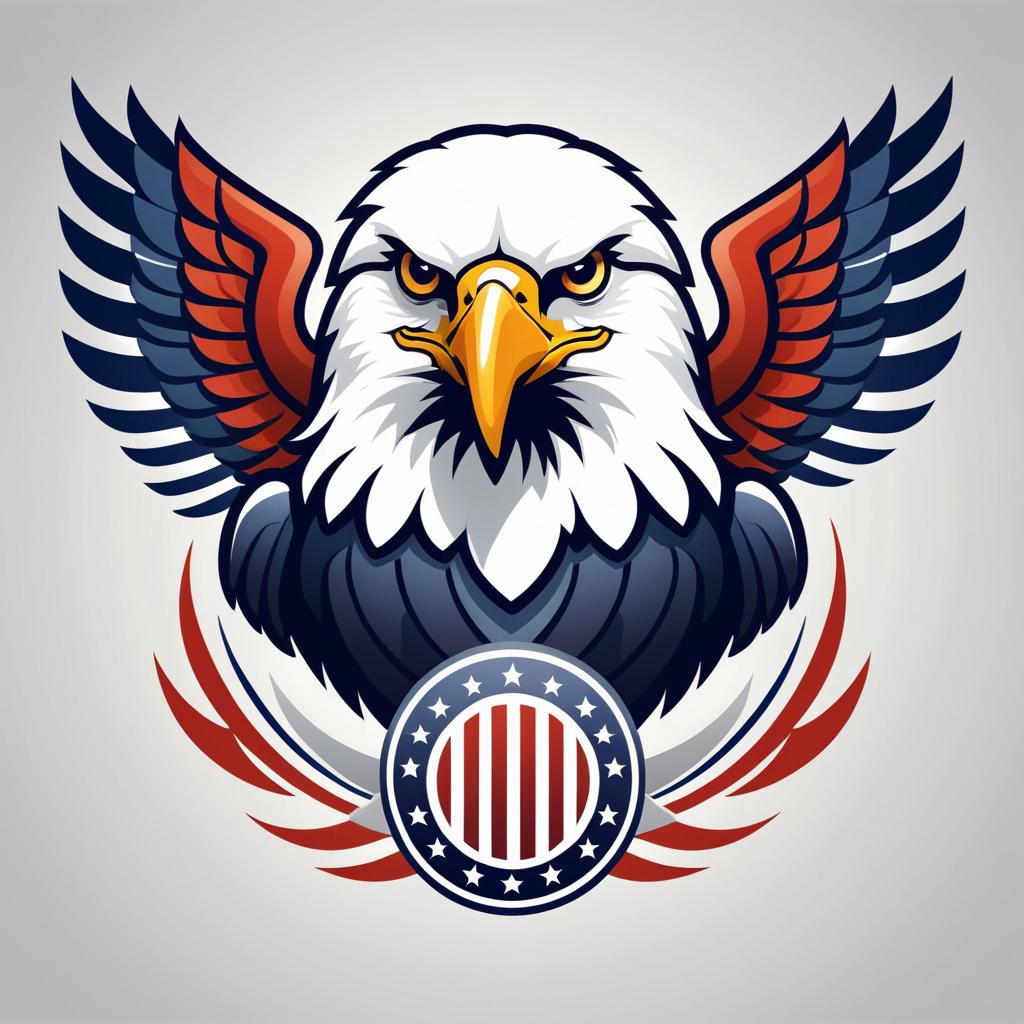 Art Deco Eagle Logo with American Colors