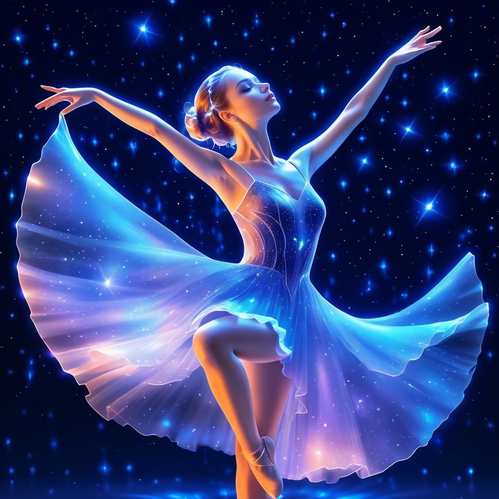 Ethereal Glass Ballerina in Space