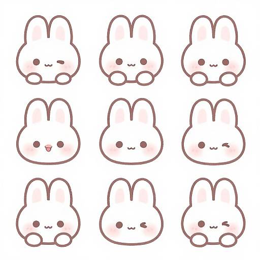 Cute Cartoon Rabbit Sticker Collection