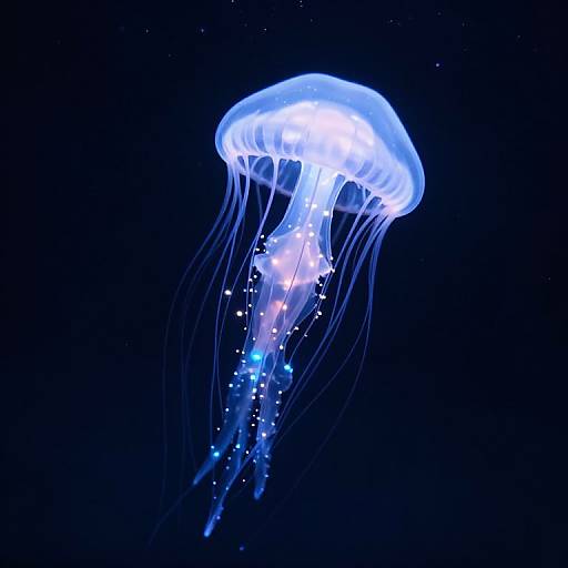 Ethereal Jellyfish Against Starry Sky