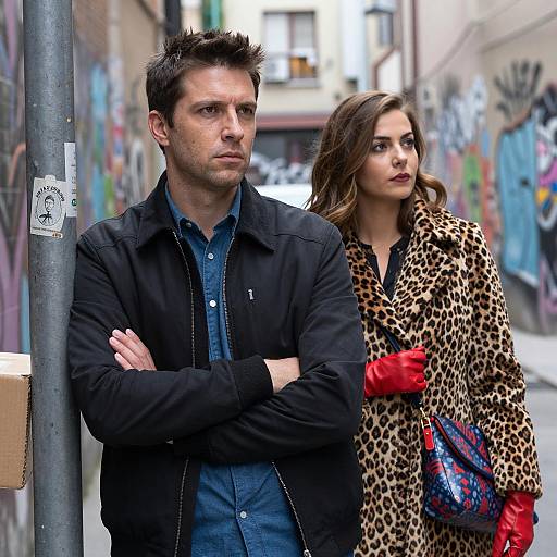 Urban Alley Encounter with Graffiti