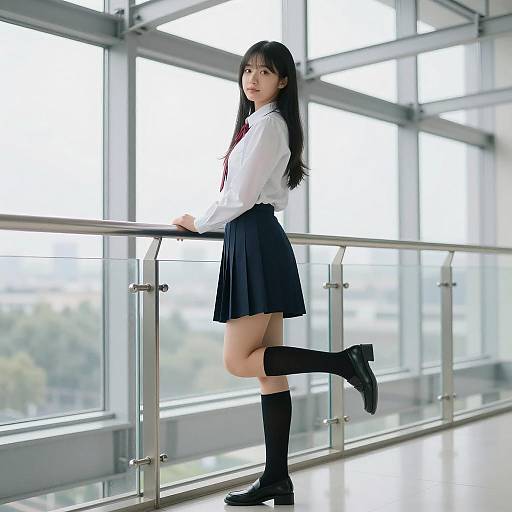 Elegant Asian Woman in Modern Setting