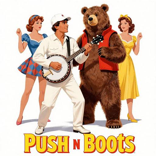 Push N Boots Vintage Movie Poster