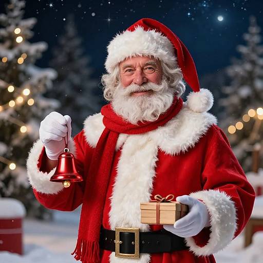 Cozy Santa Claus in Winter Forest