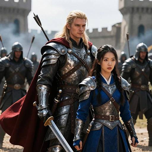 Epic Fantasy Battle with Heroic Duo