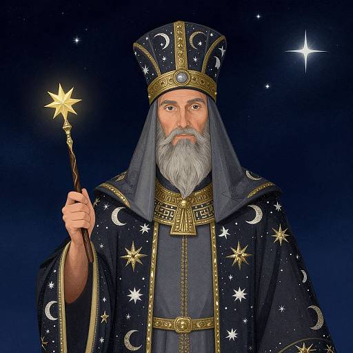 Byzantine Wizard Under Starry Sky