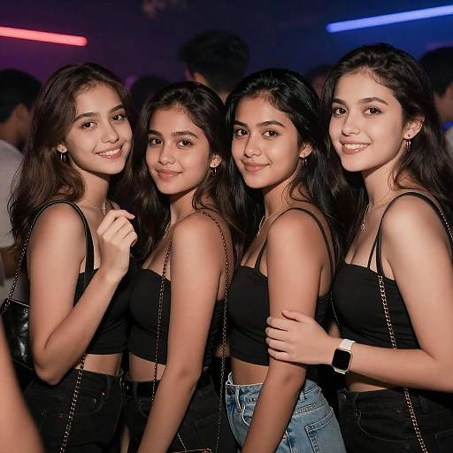 Photorealistic Nightclub Group Portrait in 4K