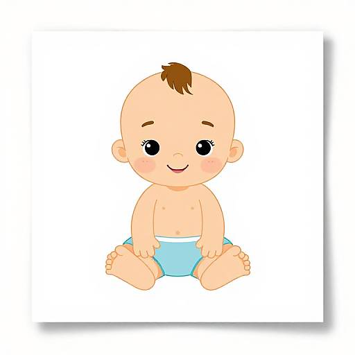 Cute Baby Greeting Card Illustration