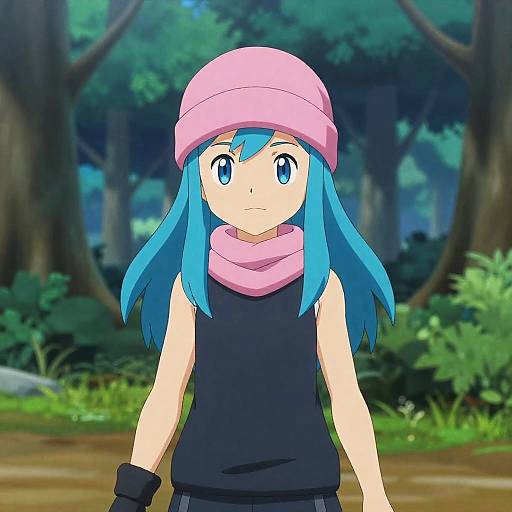 Realistic Dawn from Pokemon in Forest