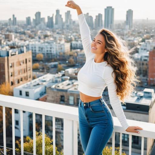 Urban Lifestyle: Young Woman in Casual Attire