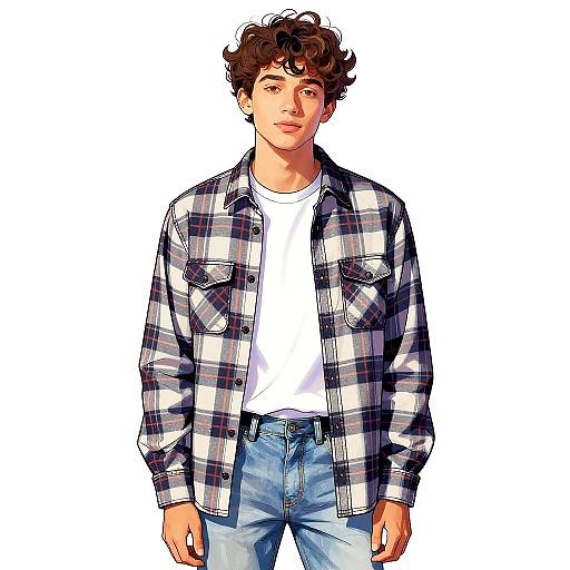 Expressive Digital Line Art Portrait