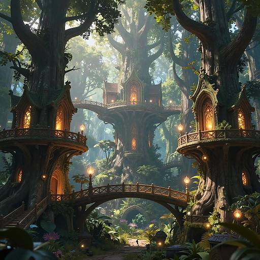 Mystical Elven Forest City