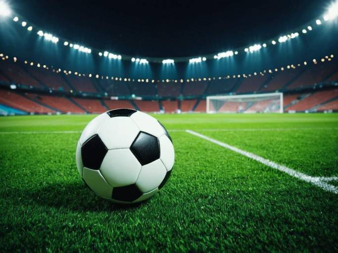 Stadium Soccer Field with Ball Wallpaper
