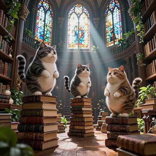 Surreal Fatcats in Grand Library