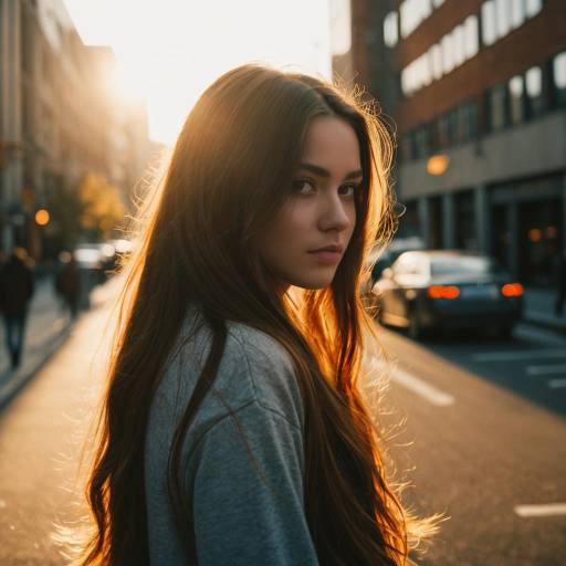 Young Woman in Urban Golden Hour Portrait