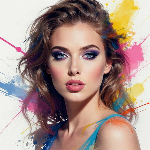 Vibrant Abstract Woman Portrait