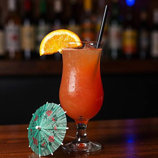 Vibrant Orange-Red Cocktail Photograph