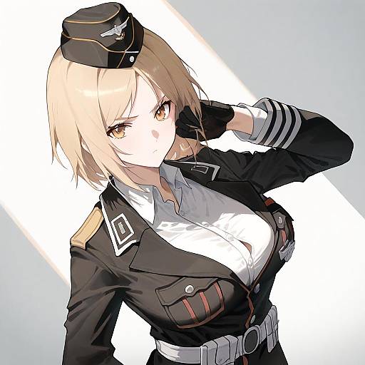 Illustration of Mp40 (girls' frontline), girls' frontline in the style of Parsley-f