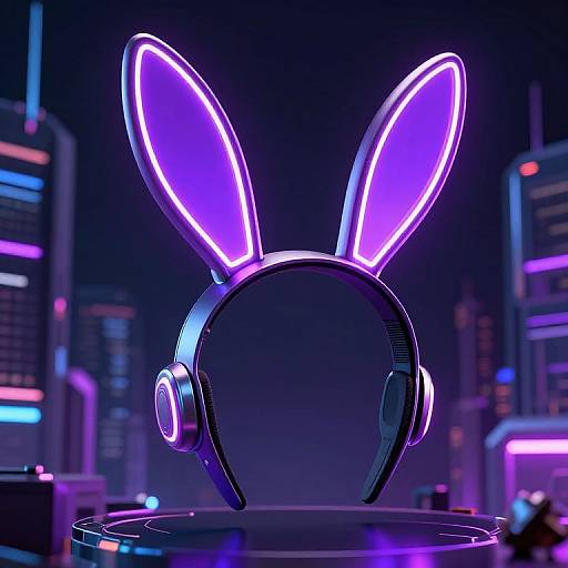 Neon Cyber Bunny Ears Headband