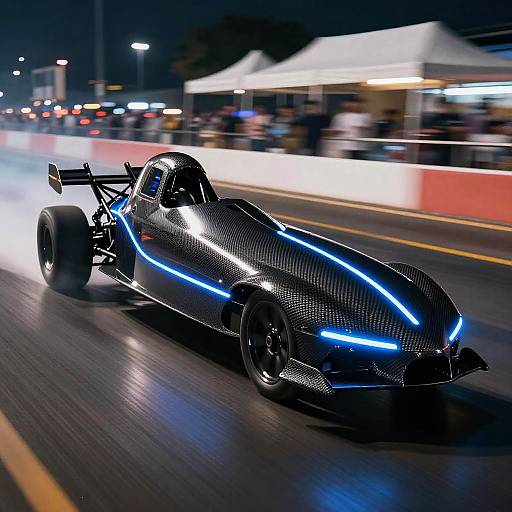 Futuristic Electric Dragster Side View