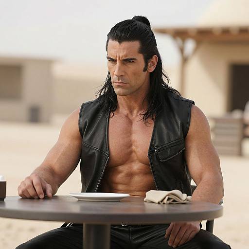 Muscular Man at Tatooine Table