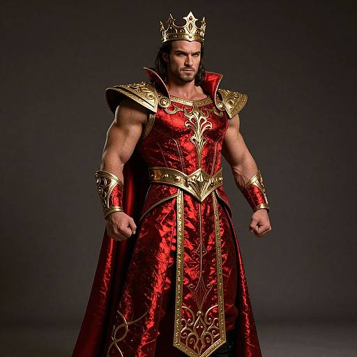 Epic Hero in Red and Gold