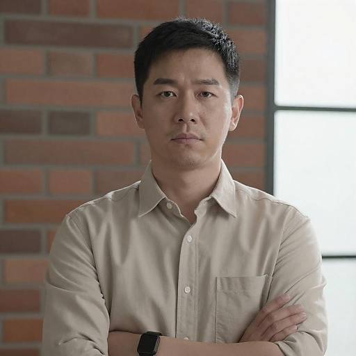 Serious Asian Man in Urban Setting