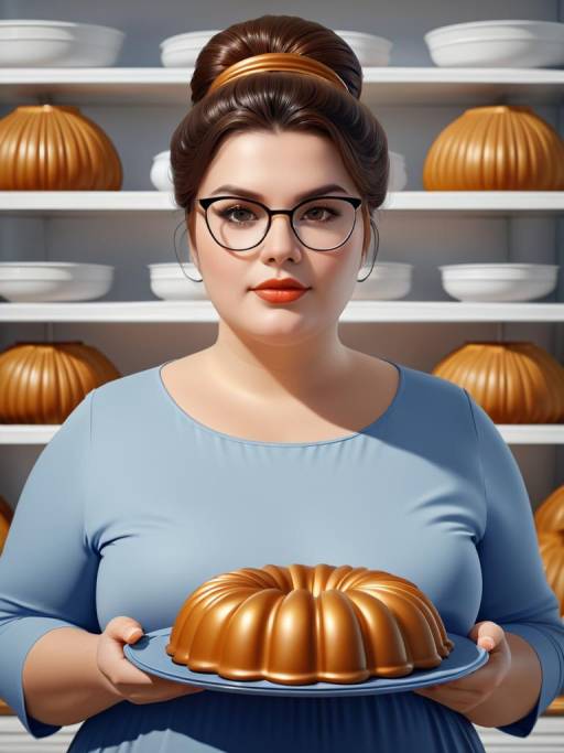 Woman Holding Golden Bundt Cake