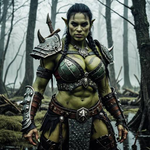 Mighty Orc Warrior in Misty Swamp