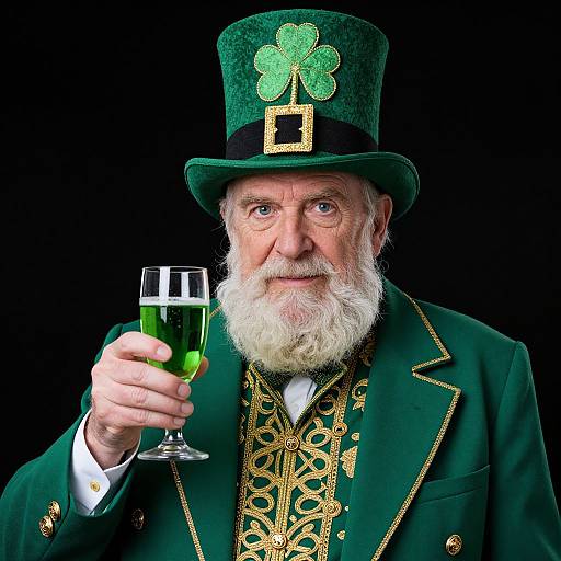 Elegant Elderly Man in St. Patrick's Attire
