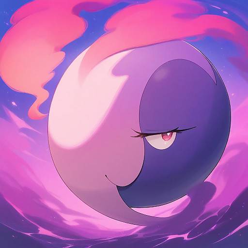 Illustration of Musharna, pokemon in the style of Nekoume